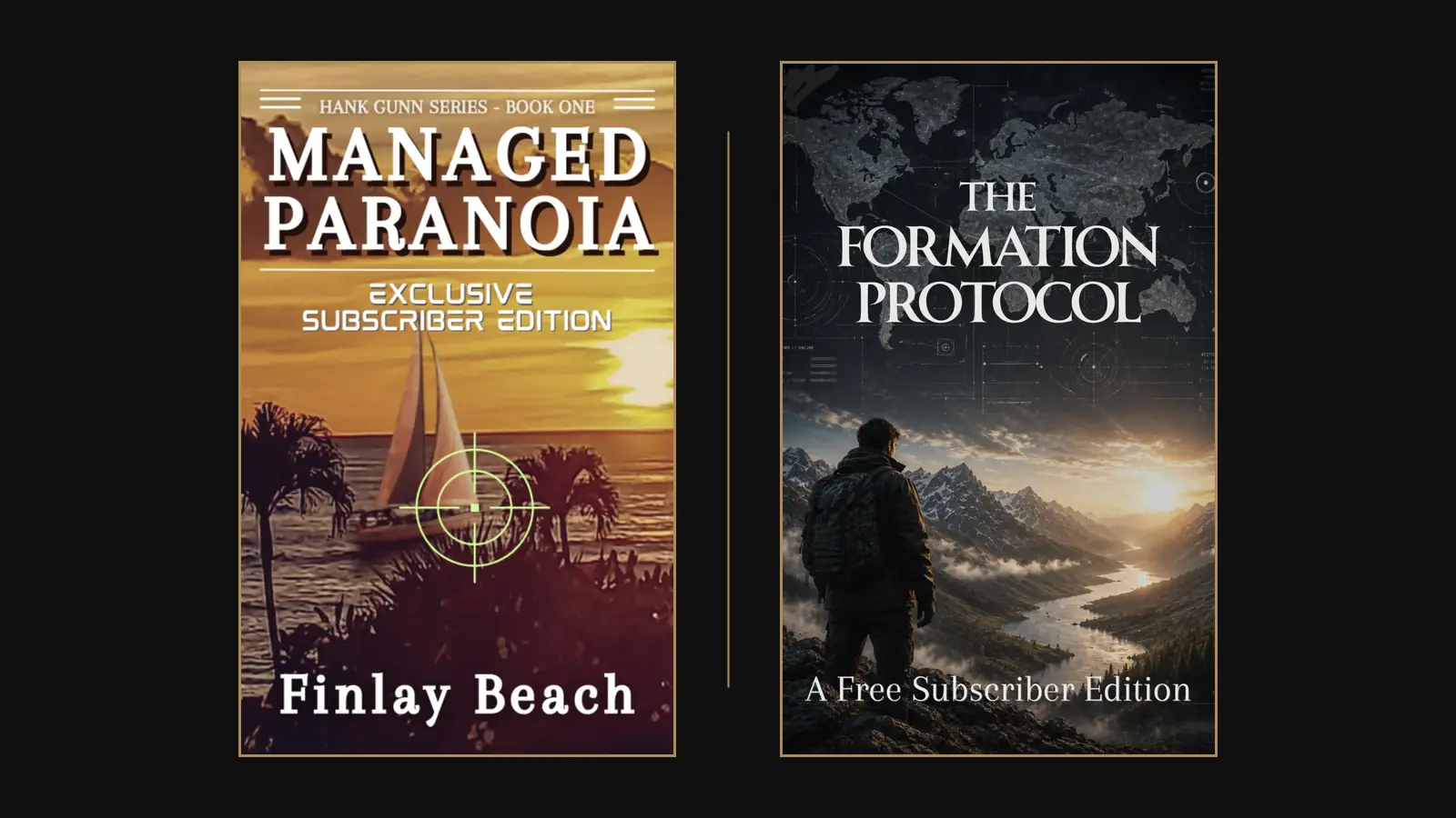 Managed Paranoia and The Formation Protocol subscriber edition covers displayed side by side